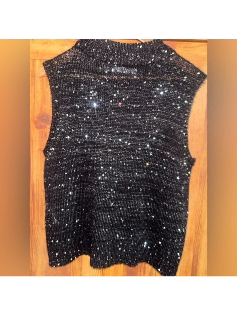 VERO MODA Holiday Sparkly Shimmer Going Out Sleeveless Top Size M/L With Stretch - Picture 3 of 13